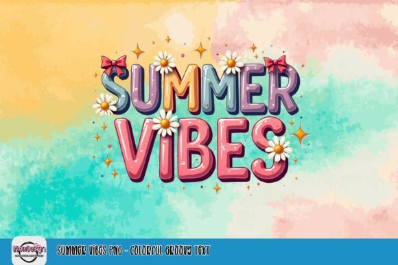 Download Summer Vibes PNG - Colorful Groovy Text - Premium Resources