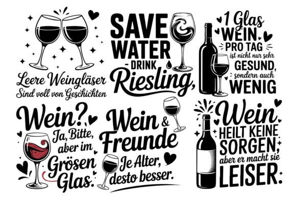 Download German Wine Sayings SVG Bundle - Wine sayings svg Collection